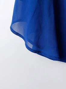 Linhara Set de 2 blusas de manga de murciélago de gasa para mujer de talla grande - azul real - Ver 4