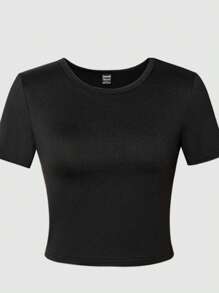 Women's Black Short Sleeve T-Shirt With English Letter & Star Print, Black Pants 2 Pieces Set, Mommy And Me Matching Outfits (Sold Separately)