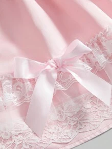 ROMWE J-Fashion Shibuya Mädchen süßer Prinzessinnenstil Kleid mit großer Schleife in Rosa für Damen