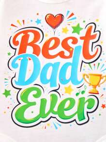 SHEIN 3pcs/Set Newborn Unisex Cute Graphic Print Long Sleeve Bodysuit, Pants & Hat Outfit Suit, Casual Daily Comfy Outfit, Suitable For Spring/Summer/Autumn, Perfect For Father's Day And Photography - Multicolor - View 4