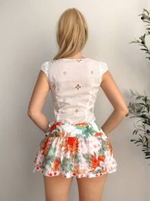 EgrlEra Minifalda con estampado floral y volantes en el bajo - Multicolor - Ver 2