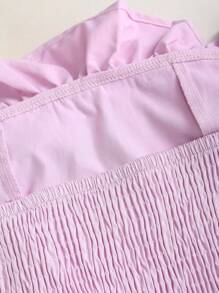 Sweetra Nuova Blusa di Arrivo di Stile Francese Rosa, con Volant Festone, Senza Spalline, Sexy, Ideale per Primavera/Estate