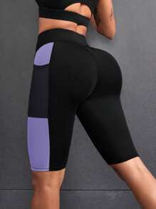 Easithlete Sports Running Side Insert Phone Pouch Mesh Breathable Cycling Shorts Biker Shorts - Multicolor - View 2