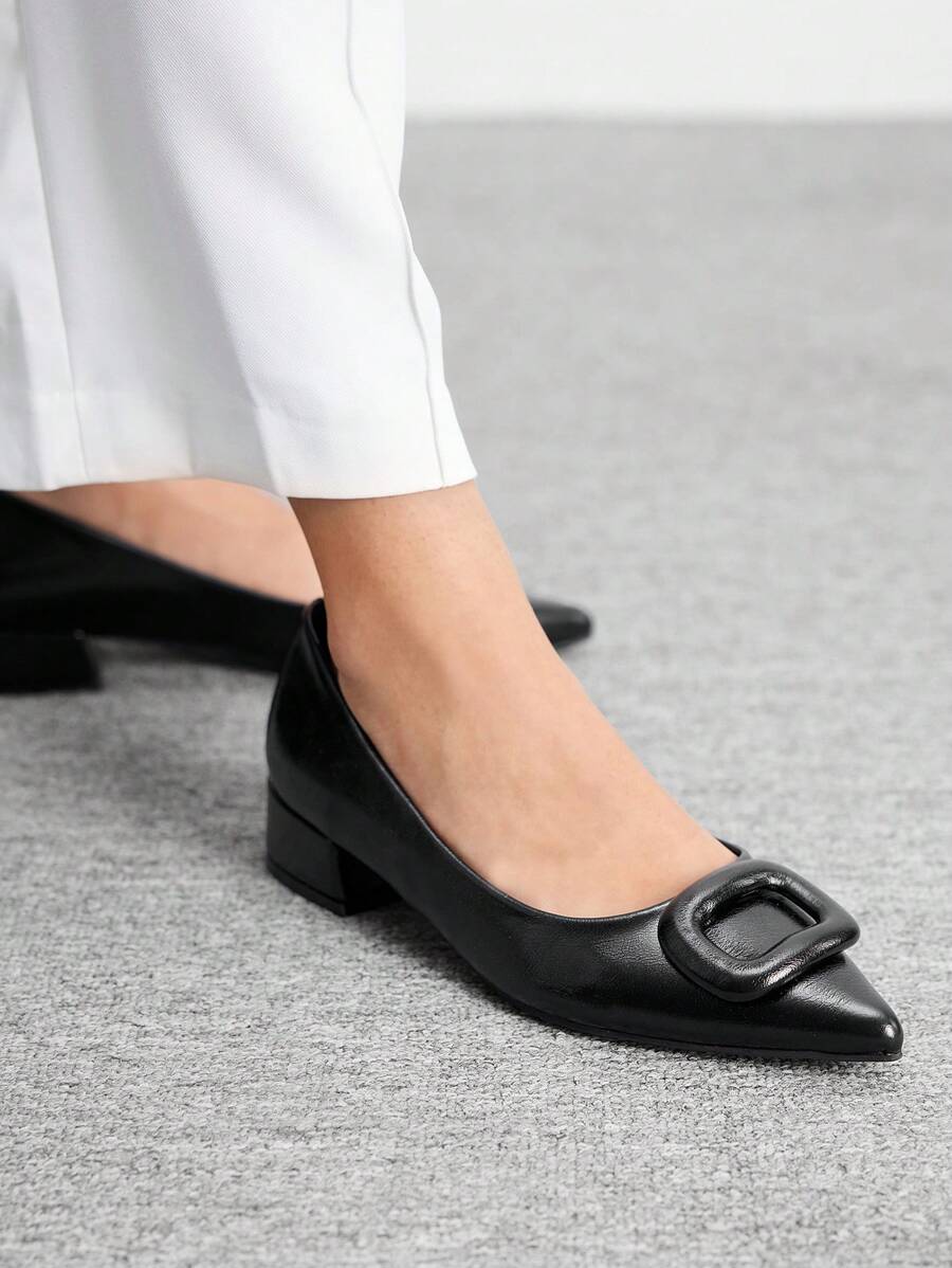 CUCCOO BIZCHIC New Vintage Fashion Versatile Minimalist Commuting Shoes For Women - Black - View 1