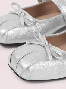 CUCCOO DOLLMOD Ladies' Chic Buckle Ballet Mary Jane Flat Shoes - Silver - View 7