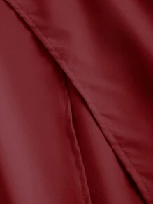 SHEIN Unity 纯色高开叉休闲度假细肩带中长连衣裙女装 - 紅色 - 查看 5