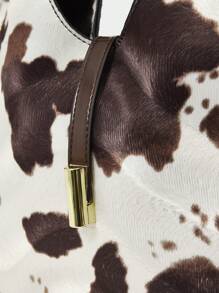 SHECARRY 女士时尚复古奶牛印花单肩包，女士复古包 - 彩色 - 查看 6