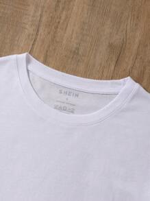 INAWLY 女式纯色圆领短袖休闲百搭T恤上衣 - 彩色 - 查看 3