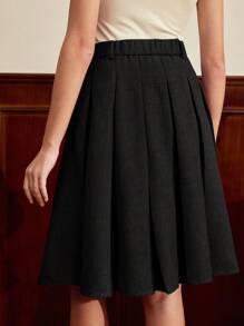 Vintamour Retro Elegant Women Skirt, Tailored Pleated Summer/Spring Skirt Business Casual Woman Office Festival 1960s Mother Day Vacation Office Festival Teacher