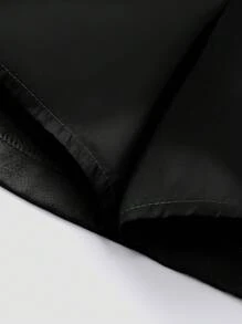 SHEIN PETITE High Waist Grey Pleated A-Line Mini Skirt, Slimming & Anti-Flashing - Black - View 4