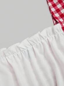 Sunnyshic Blusa a contrasto di taglia curvy per donna, abbinata in vita, adatta per campus, stile campagnolo, estate