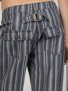 COUREZ Jeans vintage imprimés à taille basse et jambe évasée 100% coton style Y2K