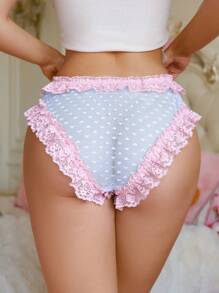 PetitDoll 1pc Women Lace Bow Decor Briefs Single Pack - Baby Blue - View 5