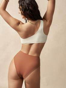 VARSIVA 1pc Women's Solid Color One-Piece Swimsuit, Fashionable For Summer - Multicolor - View 4