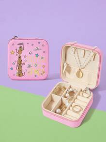 SCOOBY-DOO X SHEIN 时尚粉色卡通狗和星星印花珠宝盒 - 彩色 - 查看 2