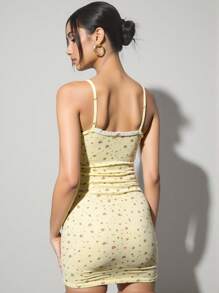 SHEIN EZwear Plus Size Teddy Bear Lace Cami Boho Style Dress - Apricot - View 2