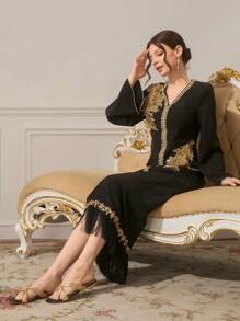 CUCCOO TILAWA 女士金色交叉带圆头平底海滩度假风格凉鞋，夏季 - 金色 - 查看 3