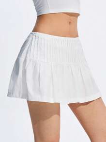 LYSMO 女士褶皱风琴裙 - 春夏 - 白色 - 查看 7