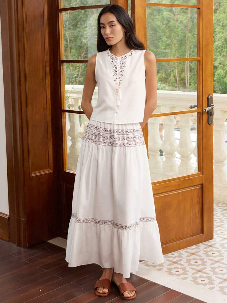 Floral Patchwork Tassels Drawstring Bohemian Style Cardigan & Shorts 2 Pieces Set For Women