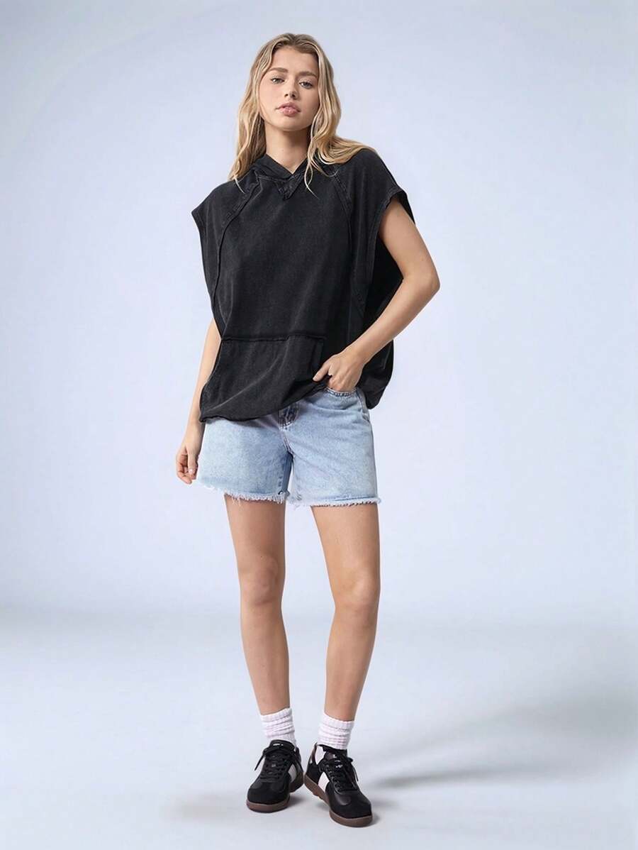 Easelle Bluza bez rękawów Washed - Czarne - Zobacz 1