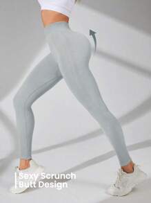 Easithlete Women's Seamless Solid Color High Waist Sports Leggings For Daily Fitness Yoga Pants