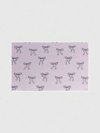 Kawaii 1 pièce Tapis avec impression de motif de ligne de papillon rose encadré de blanc, convient pour la chambre à coucher, la salle de bain, le salon, la cuisine