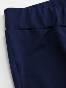 INAWLY Calça casual feminina com cós assimétrico e cor sólida, adequada para o verão