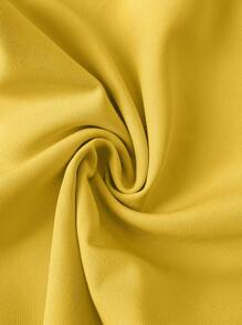 SHEIN Clasi Women's Plain Pleated Wide Leg High Waist Loose Pants With Belt - Yellow - View 5