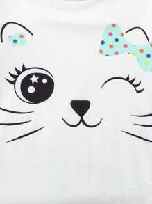 SHEIN 2 Stücke/Set Tween-Mädchen Lässig Rundhals Kurzarm T-Shirt und Shorts