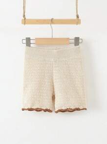 SHEIN Jeune fille Short décontracté à jambes droites amples, Printemps & Été