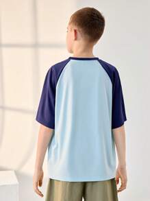 JNSQ Niños Camiseta casual de manga corta para deportes al aire libre, camiseta informal con cuello redondo y estampado de número divertido para ocio y deportes al aire libre