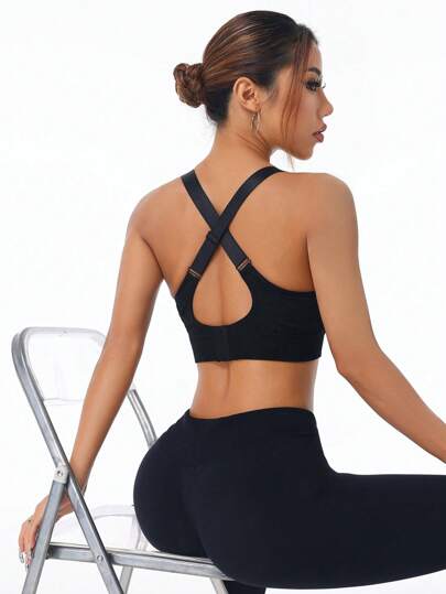 Easithlete Seamless Criss Cross Back Sports BH view 6