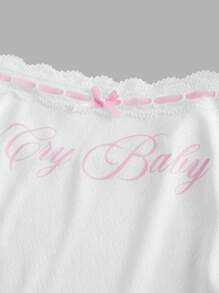 SHEIN MOD Women's White Lace Printed Camisole Top Party - White - View 3