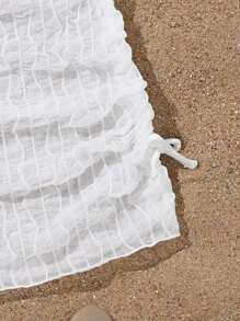 Conjunto de falda de pareo de playa de unicolor para adolescentes