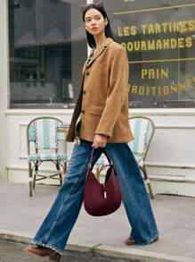 SHECARRY Women Shoulder Bags Suede Leather Autumn Winter School Travel Commute Work Elegance Exquisite, Suede Purse