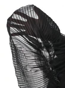 ROMWE Goth 优雅复古哥特式蛋糕多层荷叶边高开叉女式半身裙 - 黑色 - 查看 8