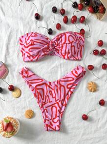 Swim Mod Springbreak Women Beachwear Summer 2 Pieces Swimwear, Random Floral Print