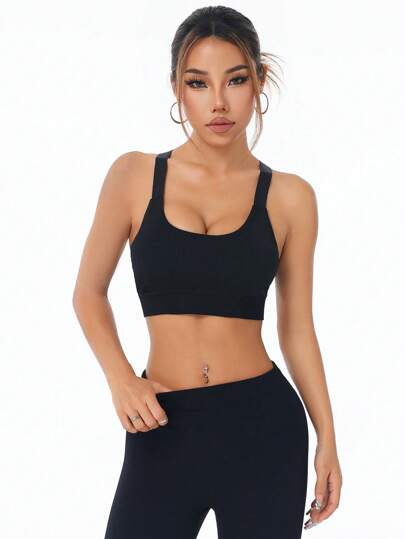 Easithlete Seamless Criss Cross Back Sports BH view 7