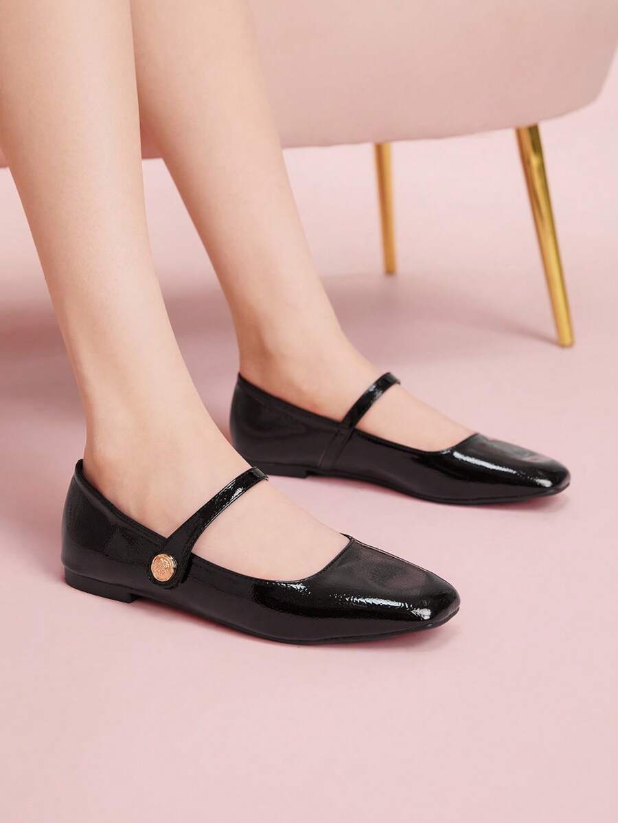 CUCCOO DOLLMOD Women's Cute Flat Student/Dance Shoes - Black - View 1