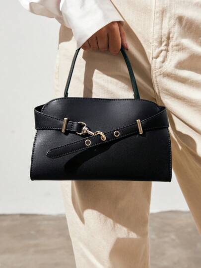 SHECARRY Women Top Handle Bags PU Leather Autumn Summer Winter School Travel Commute Work Elegance Exquisite Handbag High Capacity Adjustable Strap Metal Decoration, Business Casual Woman Bag Perfect For Office Business And Work