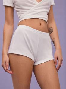 COUREZ Pantalones cortos blancos de micropunto para verano - Conjuntos de vestir para mujer/Y2K/Casual Vintage 100% algodón