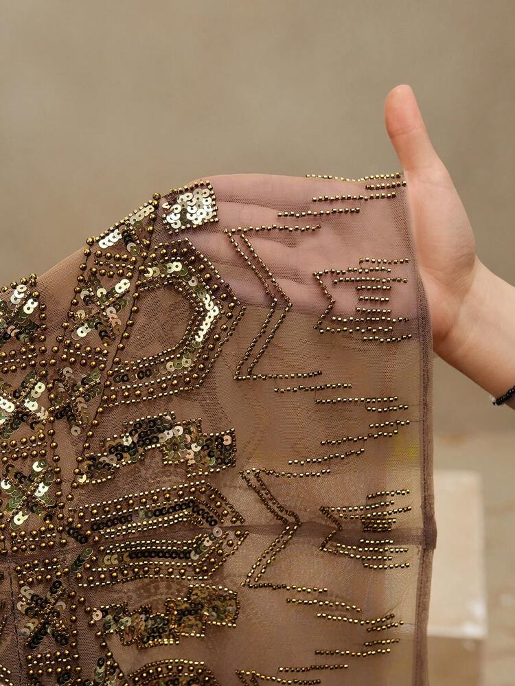 Anewsta Elaire 女性用エレガントなヴィンテージノースリーブシーケンスカクテルトップ、オールドマネーサマー、フェスティバル