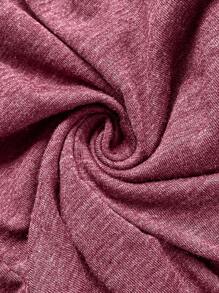 SHEIN Solid Color Maternity Short Sleeve T-Shirt With Front Twist Decor, Casual