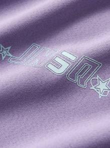 JNSQ Conjunto de camiseta e shorts esportivos casuais para meninas adolescentes de volta às aulas