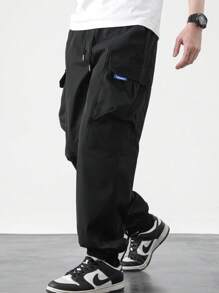 Claim Dot Men's Solid Color Casual Pants, Suitable For Summer Men Baggy Cargo Pants Black Cargo Pants Men Streetwear Pants Cargo Pants Men Pants