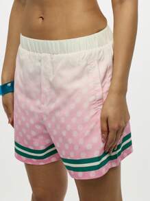 SUMWON WOMEN Pantaloncini sportivi con stampa digitale sfumata, stile boxer, abbigliamento sportivo premium, per spiaggia, estate casual, corsa, piscina, leggero e traspirante