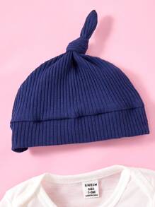 SHEIN 3pcs/Set Newborn Unisex Cute Graphic Print Long Sleeve Bodysuit, Pants & Hat Outfit Suit, Casual Daily Comfy Outfit, Suitable For Spring/Summer/Autumn, Perfect For Father's Day And Photography - Multicolor - View 3