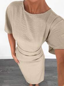 Siren Gaze Robe d'été décontractée en lin mélangé pour femme, couleur unie jaune beurre, robe élégante et chic, robe de soirée avec nœud, robe de soirée élégante pour femme, robe de soirée pour femme, robe longue pour femme, robe de soirée longue pour femme, robe d'été pour femme, robe de graduation