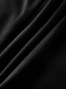 SHEIN PETITE High Waist Grey Pleated A-Line Mini Skirt, Slimming & Anti-Flashing - Black - View 5