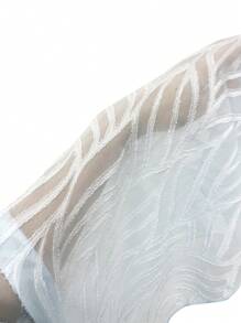 Rafferiza Đầm Maxi Ren Thanh Lịch Cho Nữ Kèm Áo Choàng, Phong Cách Kỳ Nghỉ - Màu xanh nhạt - Xem 3